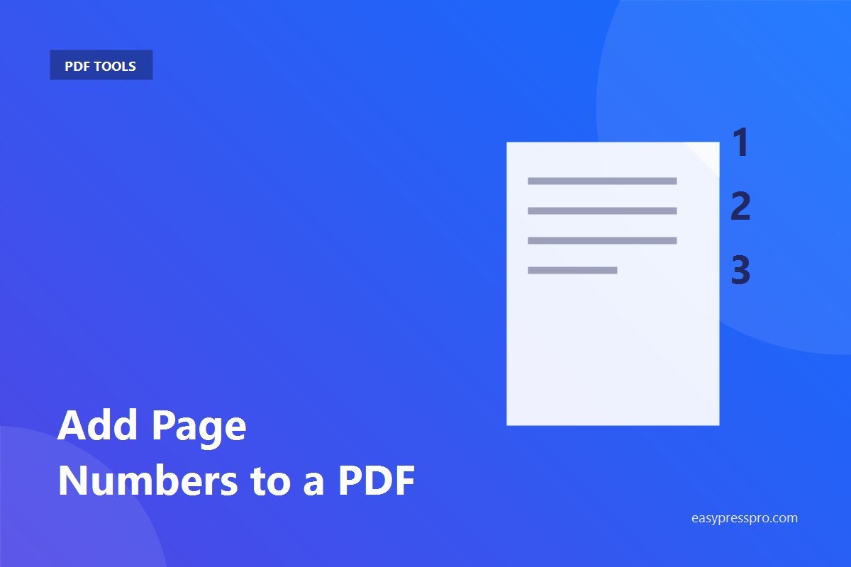 How to add page numbers to a PDF